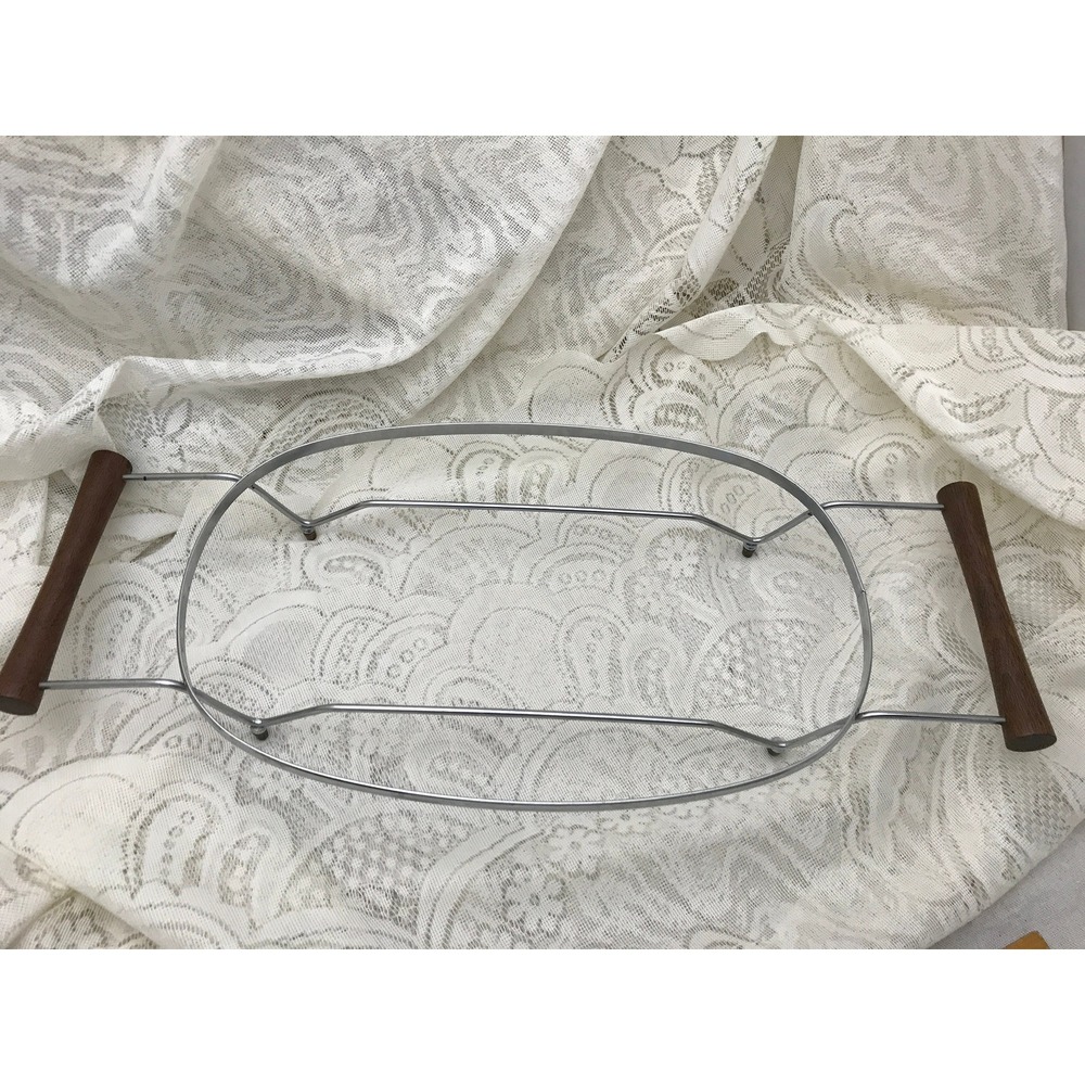 Vintage Stainless Steel Casserole Holder Casserole Stand Frame Mid-Century Style